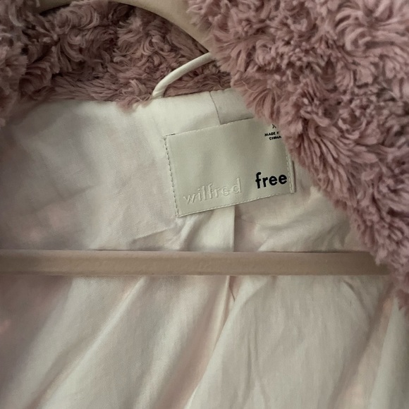 Wilfred Free Plush Pink faux Sherpa coat - Picture 1 of 2